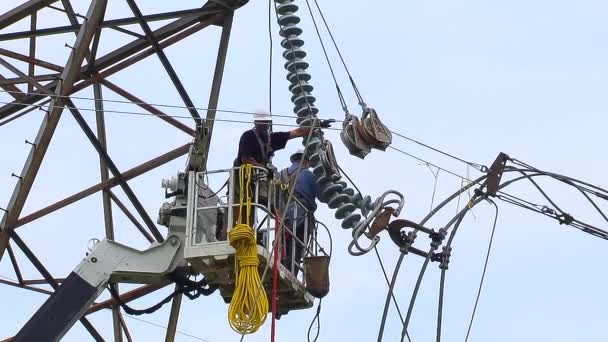 Elektromos Vezetékek Leálltak Egy Nagy Időjárási Esemény Miatt — Stock videók