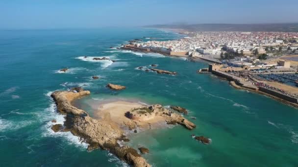 2020 Belle Révélation Aérienne Ville Essaouira Maroc Ruines Sur Petite — Video