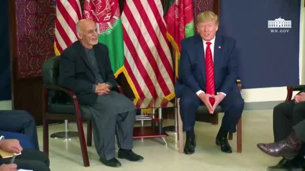 2019 Başkan Trump Sürpriz Bir Şükran Günü Ziyareti Sırasında Afganistan — Stok video