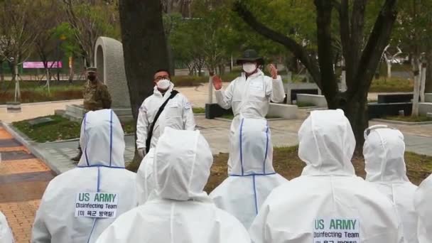 2020 Jižní Korea Podnikla Agresivní Kroky Proti Pandemické Epidemii Viru — Stock video