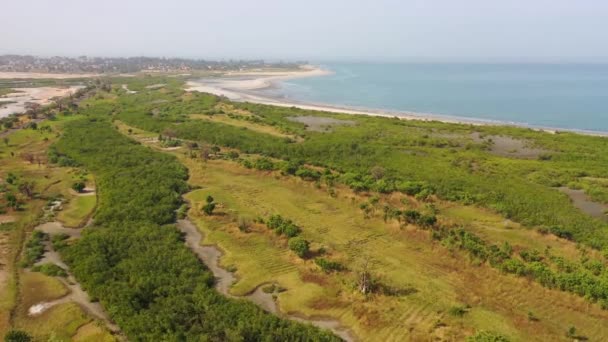 2020 Goede Luchtfoto Van Een Kustregio West Afrika Nabij Banjul — Stockvideo