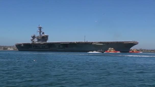 2020 Coronavirus Coronavid Salgın Sırasında Uss Theodore Roosevelt Uçak Gemisinde — Stok video