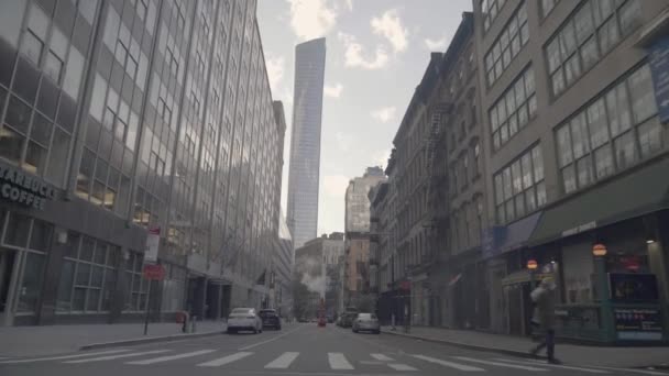 Фотография Брошенных Пустых Улиц Нью Йоркского Манхэттена Бирже Уолл Стрит — стоковое видео