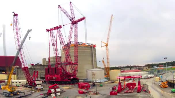 Time Lapse Nuclear Power Plant Being Built Sequoyah Tennessee — Stock Video