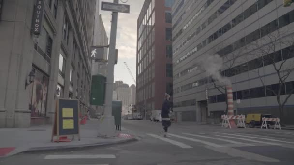 Vista Panorámica Calles Vacías Nueva York Manhattan Durante Brote Epidémico — Vídeo de stock