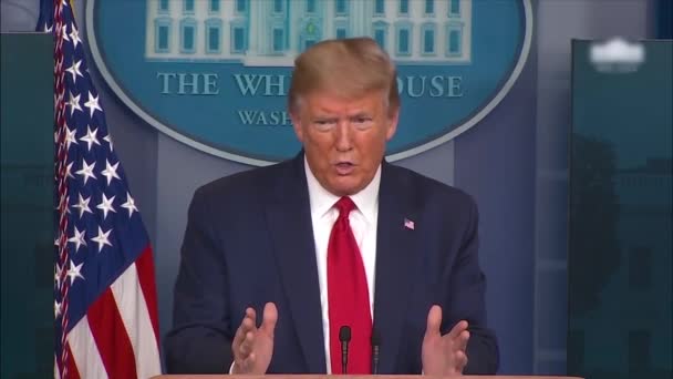 2020 Président Trump Lors Une Conférence Presse Sur Pandémie Coronavirus — Video