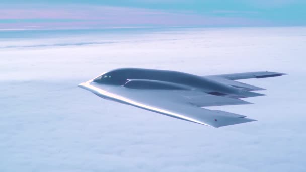 2019年 来自密苏里州惠特曼空军基地第509轰炸机联队的一架美国B 2隐形轰炸机的空中镜头 — 图库视频影像