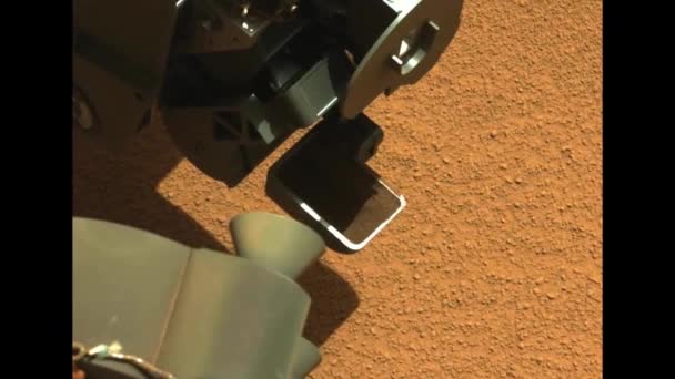 Nasa Curiosity Rover Vrtá Odebírá Vzorky Kamene Marsu Najde Cizí — Stock video