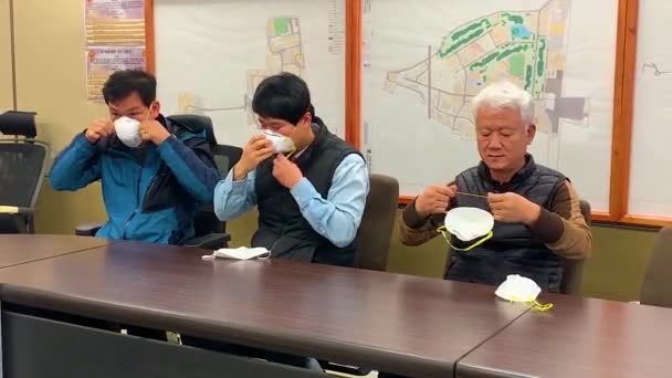 2020 Udbruddet Coronavirus Covid Sydkorea Lærer Alle Borgere Bære Masker – Stock-video