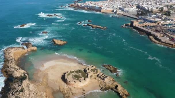 2020 Belle Révélation Aérienne Ville Essaouira Maroc Ruines Sur Petite — Video