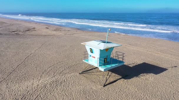2020 Letecký Provoz Uzavřené Plavecké Stanice Opuštěných Pláží Ventura Jižní — Stock video