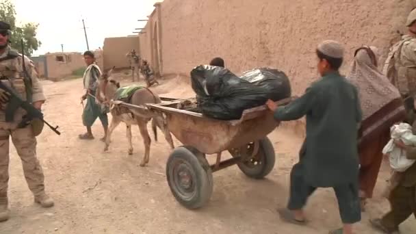 Army Patrols Remote Afghanistan Villages 2014 — Stock Video