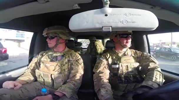 Pov Shots Soldiers Driving Car Kabul Afghanistan — 图库视频影像
