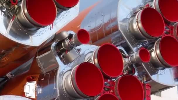 Cohete Ruso Soyuz Movido Por Ferrocarril Plataforma Lanzamiento — Vídeo de stock