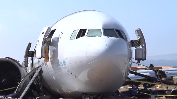 Beelden Van Crash Van Asiana Airlines San Francisco 2013 — Stockvideo