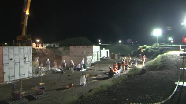 Workers Excavating Radioactive Site Hazmat Clothing Decommissioned Hanford Nuclear Facility — Stock Video