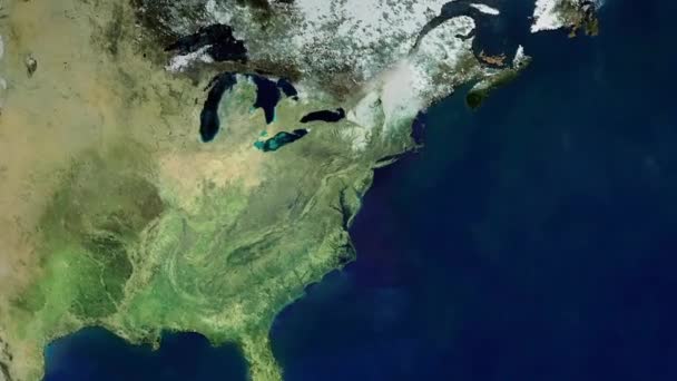 Zoom Auf Die Stadt Baltimore Maryland Aus Dem Weltraum — Stockvideo