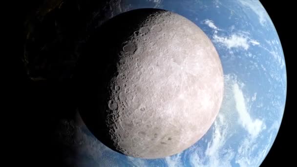 Animada Animación Nasa Luna Contra Tierra Desde Espacio — Vídeos de Stock