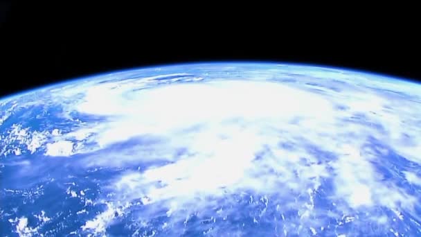 Beautiful Shot International Space Station Storms Clouds Earth — Stock Video