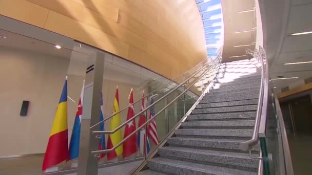 Access Roll Footage New Nato Headquarters New Nato Interiors — Stock Video