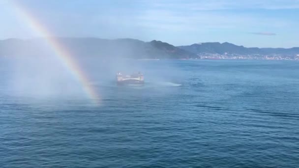 2018 Uma Almofada Pouso Marinha Dos Eua Flutua Oceano — Vídeo de Stock