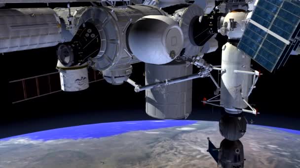 Rendu Animé Habitat Extensible Essai Sur Station Spatiale Internationale — Video