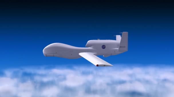 Animatie Van Een Onbemande Nasa Drone Tijdens Vlucht — Stockvideo