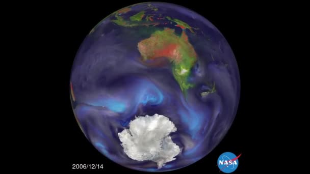 Belo Mapa Terra Mostra Lançamento Aerossóis Atmosfera 2014 — Vídeo de Stock