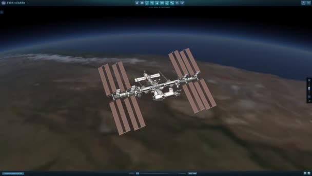 Une Animation Station Spatiale Internationale Orbite — Video