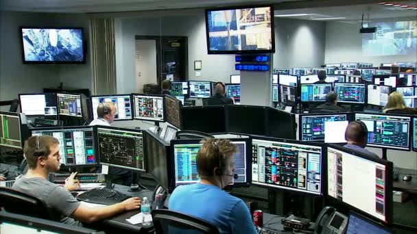 Interno Del Centro Comando Space Della Nasa — Video Stock