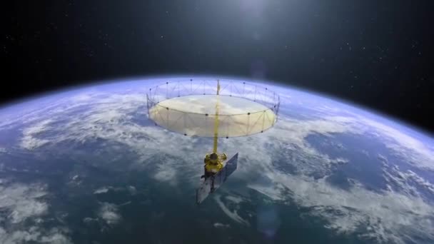 Smap Bodemvocht Actieve Passieve Satelliet Van Nasa Bestudeert Bodemvochtigheidsgegevens — Stockvideo