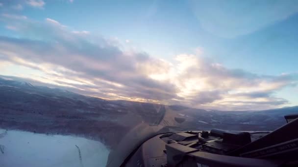 2018 Footage Shot Cockpit Usaf Plane Flies Mountains — Stock Video