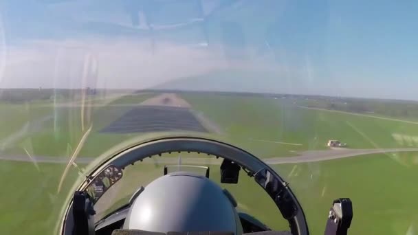 2018 Una Fotocamera Posizionata Sopra Dietro Pilota Nella Cabina Pilotaggio — Video Stock