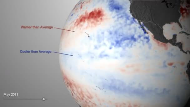 一个动画的全球可视化显示了厄尔尼诺气候模式的演变 — 图库视频影像