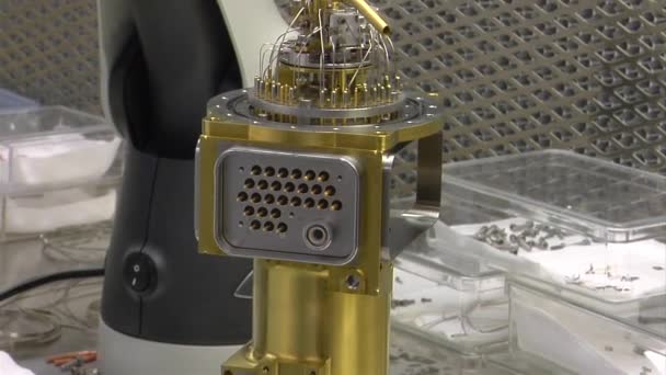 Scientists Work High Tech Clean Room Environment — Stock Video