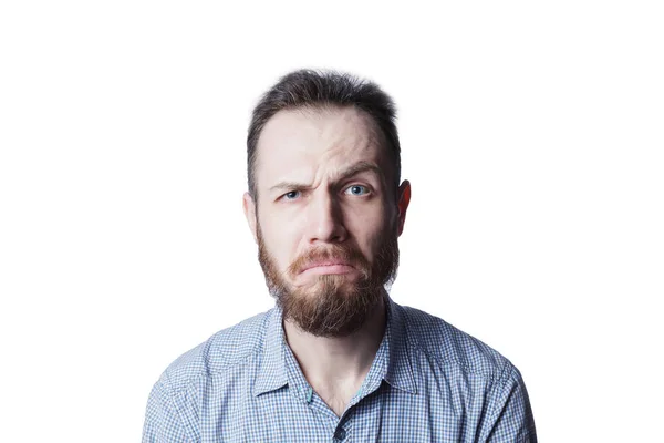 Face of an angry and insult male — Stock Photo, Image