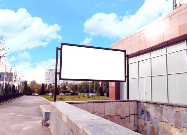 Banner billboard mockup for advertising in city — Stock Photo, Image