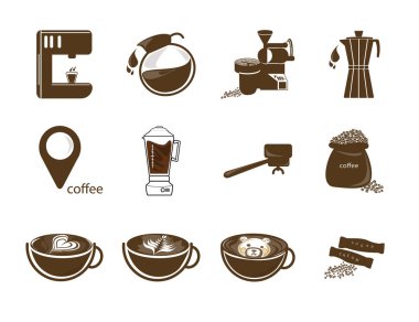 kahve simgesi seti 