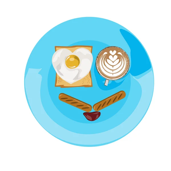 Desayuno con café — Vector de stock