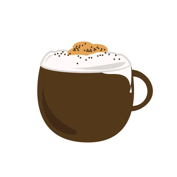 热卡布奇诺杯咖啡 — 图库矢量图片