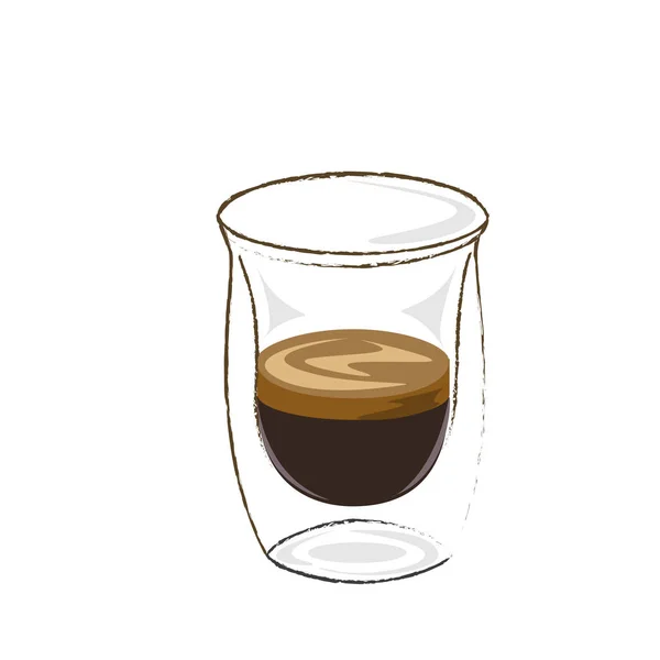 Hete ristretto espresso schot — Stockvector
