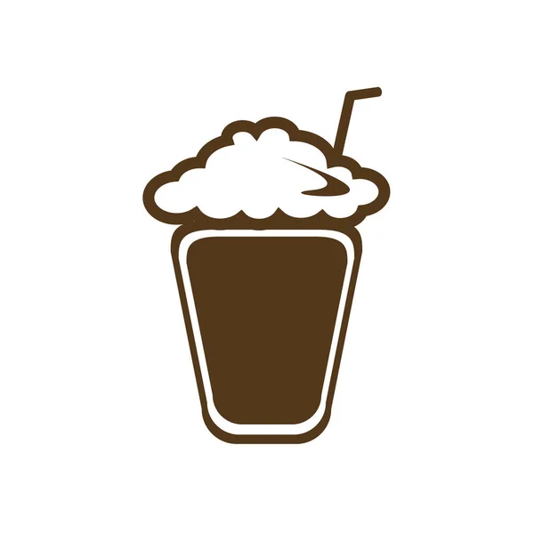 Café frappe crema batida — Vector de stock