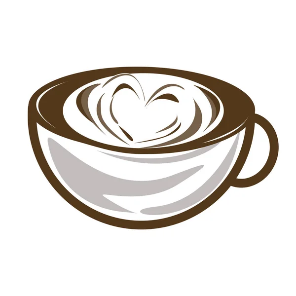 Latte art forró — Stock Vector