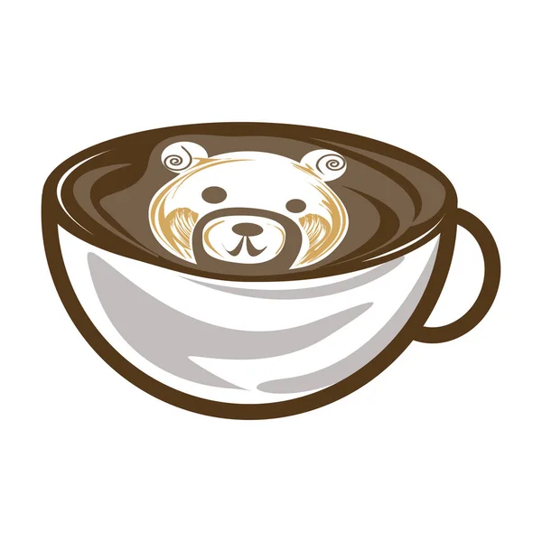 Latte arte caliente — Vector de stock