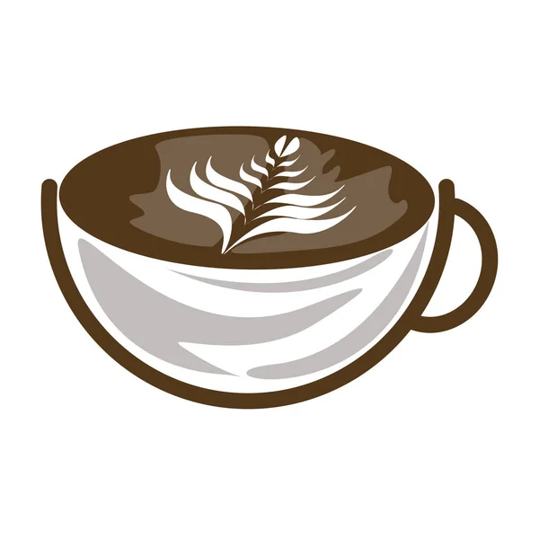 Latte art forró — Stock Vector