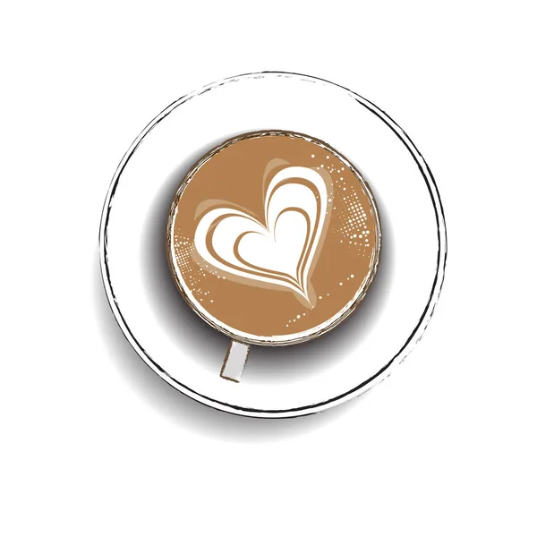 Latte Hot art — Wektor stockowy