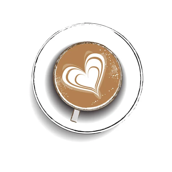 Latte art forró — Stock Vector