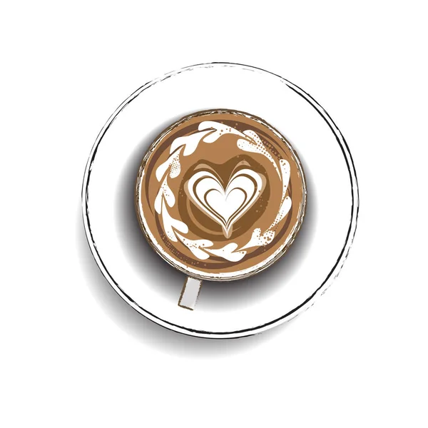 Latte art forró — Stock Vector