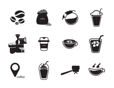 Siluetleri kahve Icon set