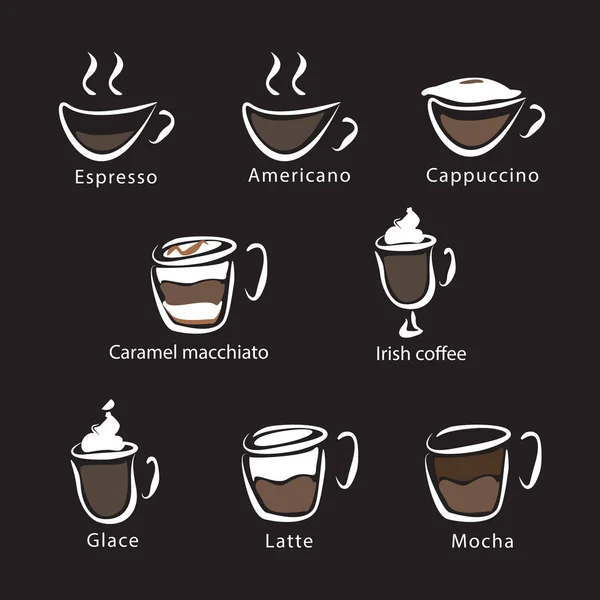 Horká káva menu — Stockový vektor